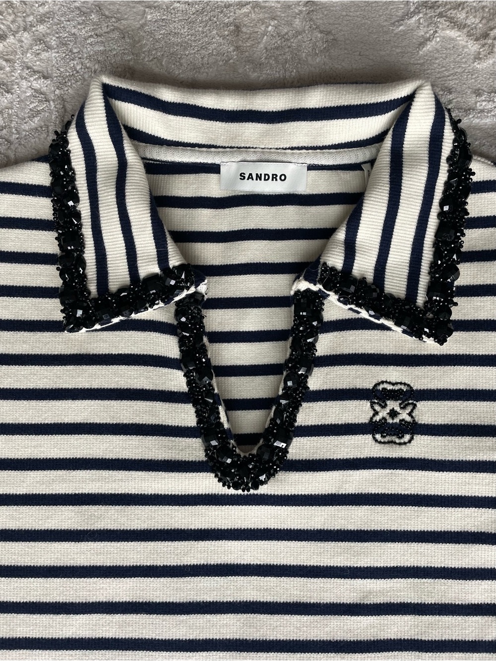 SANDRO Pearl Polo Collar - Picture 3 of 7